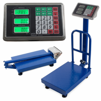 100kg Electronic Weighing Scale with LCD Display, Stainless Steel Pan & Price Memory – Rechargeable